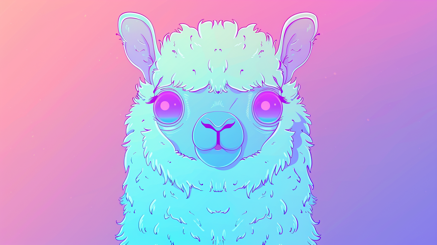 Alpaka Kopf Neon Design
